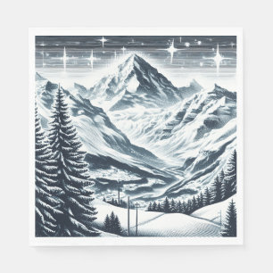 Snowy vinterwonland pappersservett