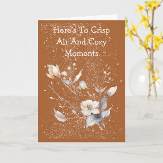 Snowy Warm Winter Blossoms Greeting Card Kort