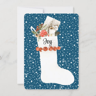 Snowy White-julklapp med JOY, redigerbar