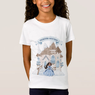 Snowy Winter African American Princess Castle T Shirt