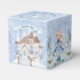 Snowy Winter Blonde Princess Birthday Presentaskar