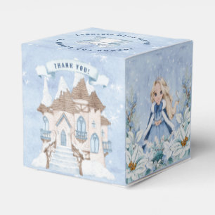 Snowy Winter Blonde Princess Birthday Presentaskar