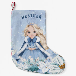 Snowy Winter Blonde Princess Liten Julstrumpa