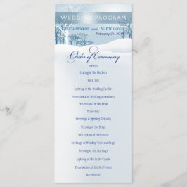 Snowy Winter bröllopsprogram, isblått Program