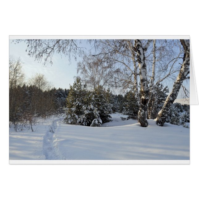 Snowy Winter Day Hälsningskort (Framsidan Horizontal)