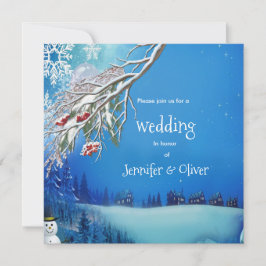 Snowy Winter Fantasy Wedding bjudes in Inbjudningar