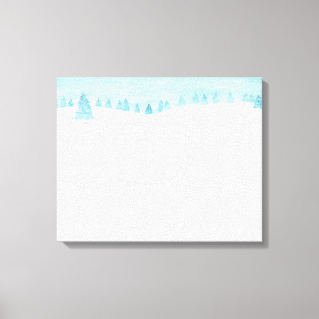 Snowy Winter Forest Ligcape with Spruce Träd Canvastryck (Framsida)