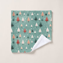 Snowy Winter Forest Tvättar Trasa