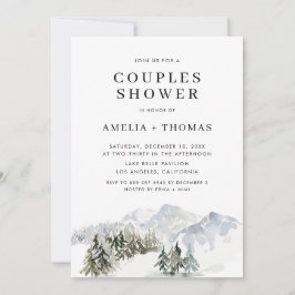 Snowy Winter Forest Woodland Par Shower Inbjudningar