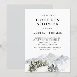 Snowy Winter Forest Woodland Par Shower Inbjudningar