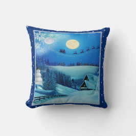 Snowy Winter Helgdag Fantasy Kudde