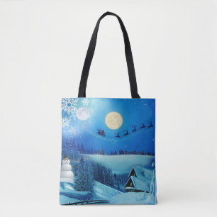 Snowy Winter Helgdag Fantasy Tygkasse