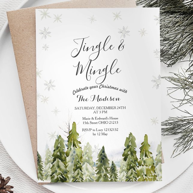 Snowy Winter Jingle & Mingle Winter-inbjudan Inbjudningar (Skapare uppladdad)