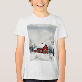 Snowy winter landscape t shirt