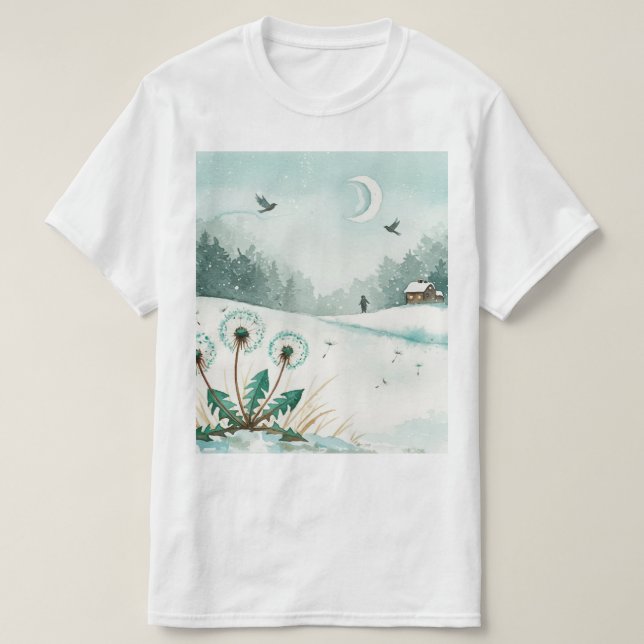 Snowy winter landscape t shirt (Design framsida)