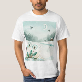 Snowy winter landscape t shirt
