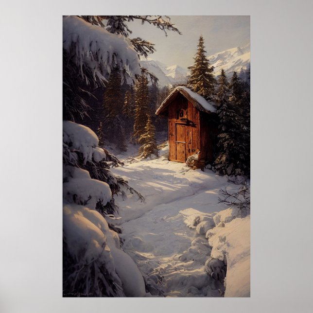 Snowy Winter Ligcape Art Poster (Framsidan)