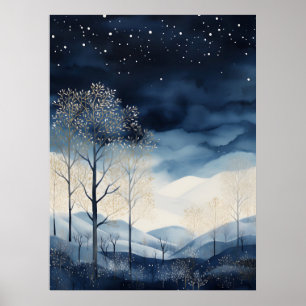 Snowy Winter Ligcape Art Poster