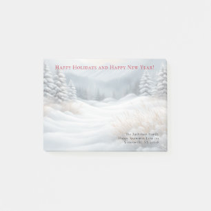 Snowy Winter Ligcape Helgdag vykort Post-it Block