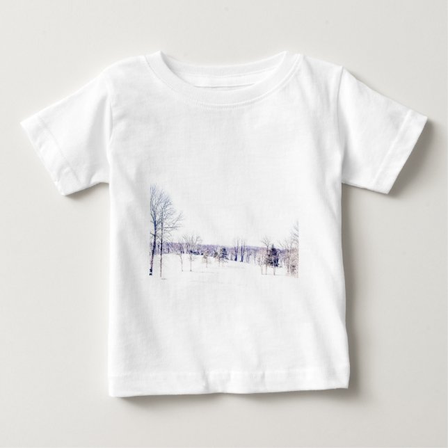 Snowy Winter liggande T Shirt (Framsida)