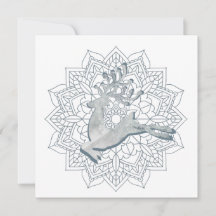 Snowy Winter Mandala Marble Glitter Hjort