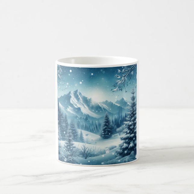 Snowy Winter Mountain Kaffemugg (Center)