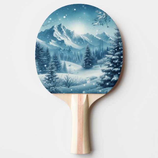 Snowy Winter Mountain Pingisracket (Framsidan)