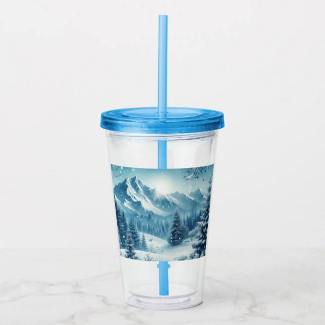 Snowy Winter Mountain Take Away Mugg (Framsida)