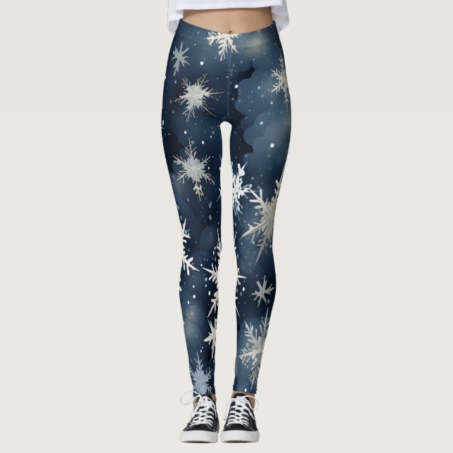 Snowy Winter Night Leggings (Framsida)