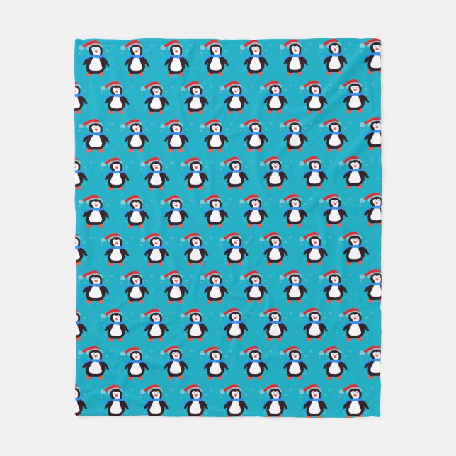 Snowy Winter Penguin  Fleecefilt (Framsidan)