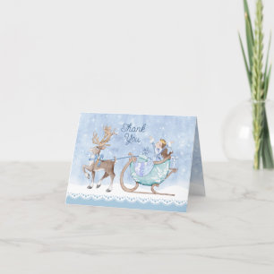 Snowy Winter Princess Birthday Tack Kort
