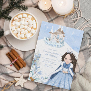 Snowy Winter Princess Tea Party bjudan Inbjudningar