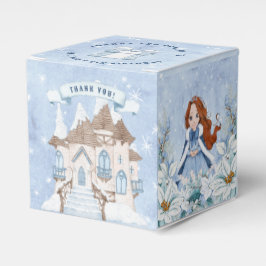 Snowy Winter Red Headed Princess Birthday Presentaskar