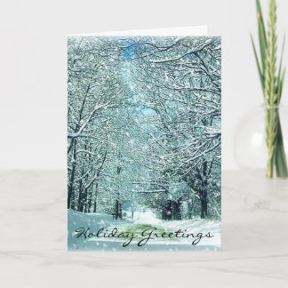 Snowy Winter Road-julkort Helgkort