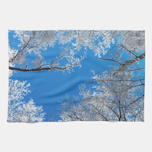 Snowy Winter Scene Kökshandduk (Horisontell)