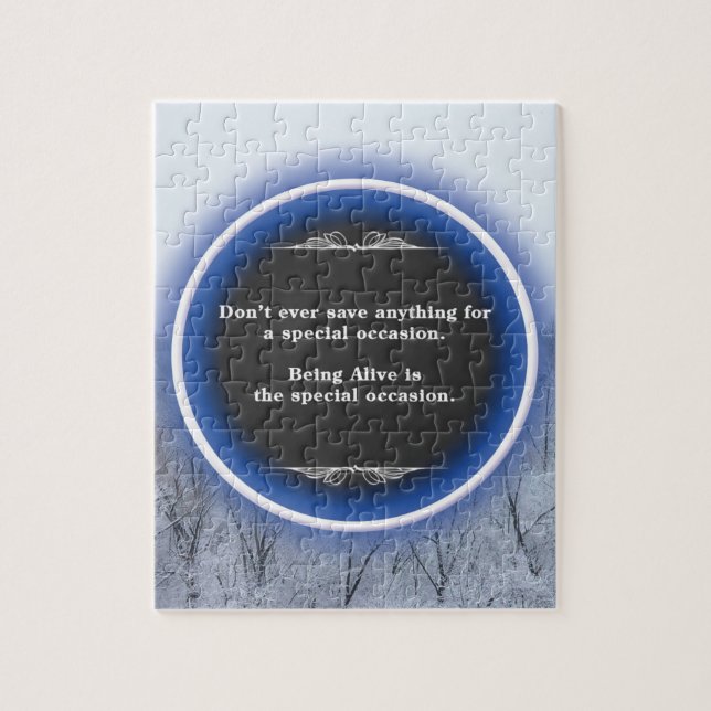 Snowy Winter Scene Quote Pussel (Vertikal)