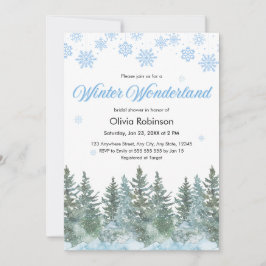 Snowy Winter Wonderland Snowflakes Bridal Shower  Inbjudningar