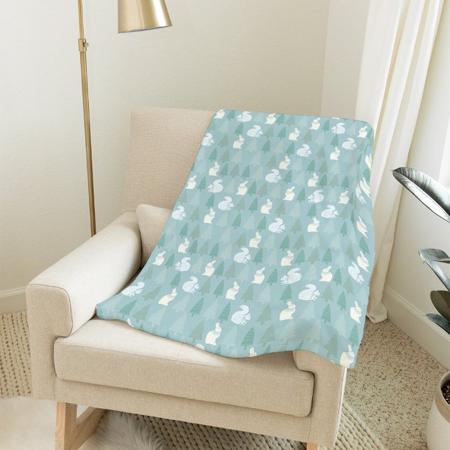 Snowy Winter Woodland Animals Fleecefilt (Skapare uppladdad)