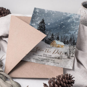 Snowy Winter Woodland Jul Spara datum Datumet