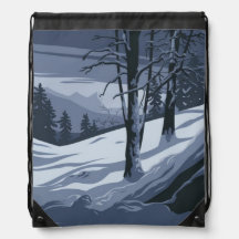 Snowy Wintry Weather Drawstring-ryggsäck