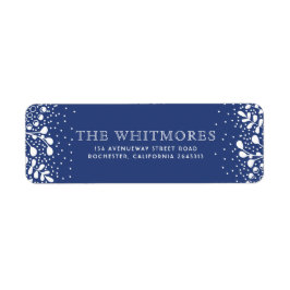 Snowy Wonderland Blue jul Returadress Etikett