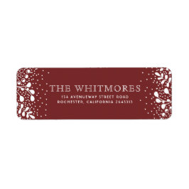 Snowy Wonderland Red jul Returadress Etikett