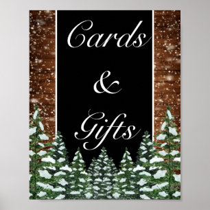 Snowy Wood & Forest Cards-gåvor Bröllop Poster