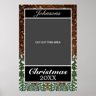 Snowy Wood & Forest God jul Photo Prop Poster