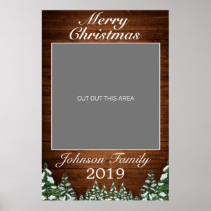 Snowy Wood & Forest God jul Photo Prop Poster