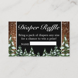 Snowy Wood & Forest Gräs Diaper Raffle Tilläggskort
