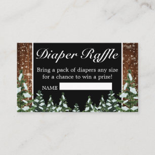 Snowy Wood & Forest Gräs Diaper Raffle Tilläggskort