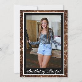 Snowy Wood & Forest Gräs Photo Birthday Inbjudningar