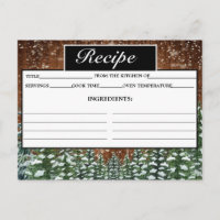 Snowy Wood & Forest Gräs Recept Card