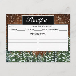 Snowy Wood & Forest Gräs Recept Card Vykort